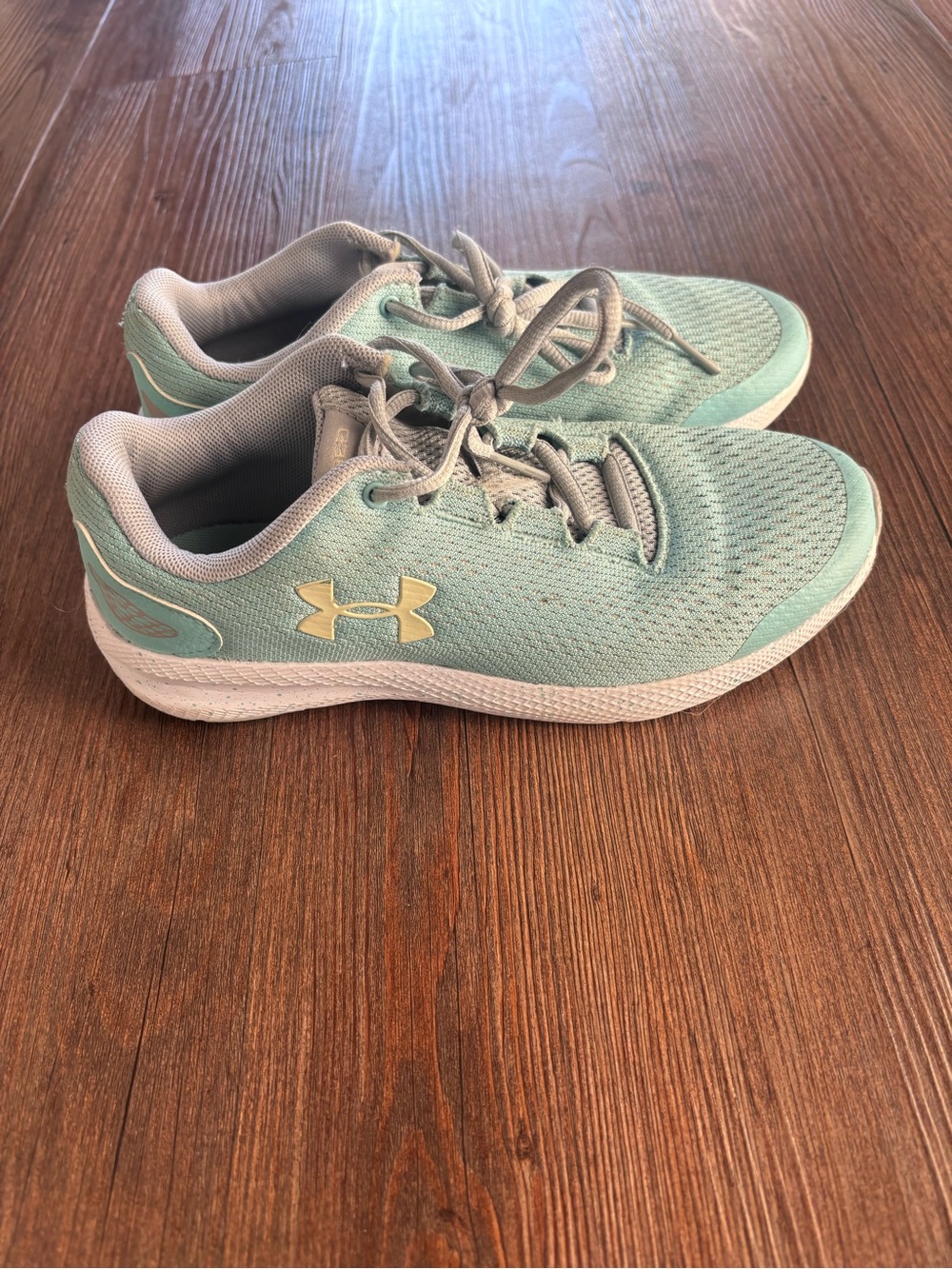 Under Armour Kids Mint Green Lace-Up Sneakers - Picture 2 of 4
